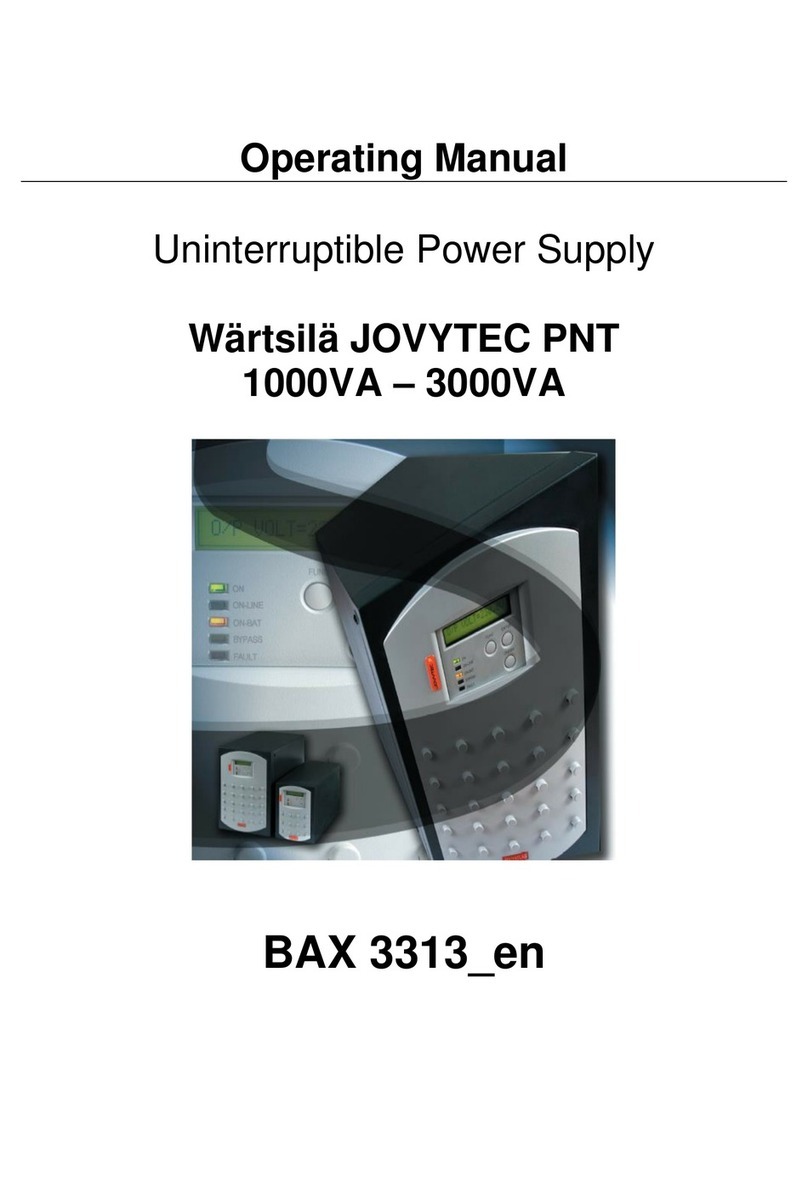 Jovyatlas Wartsila JOVYTEC PNT 1000 VA operating manual