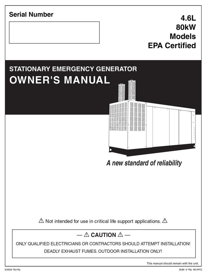 Generac Power Systems 4.6L User manual Generac Power Systems 4.6L User manual