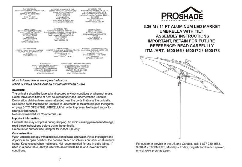 Proshade 1500165 Assembly instructions