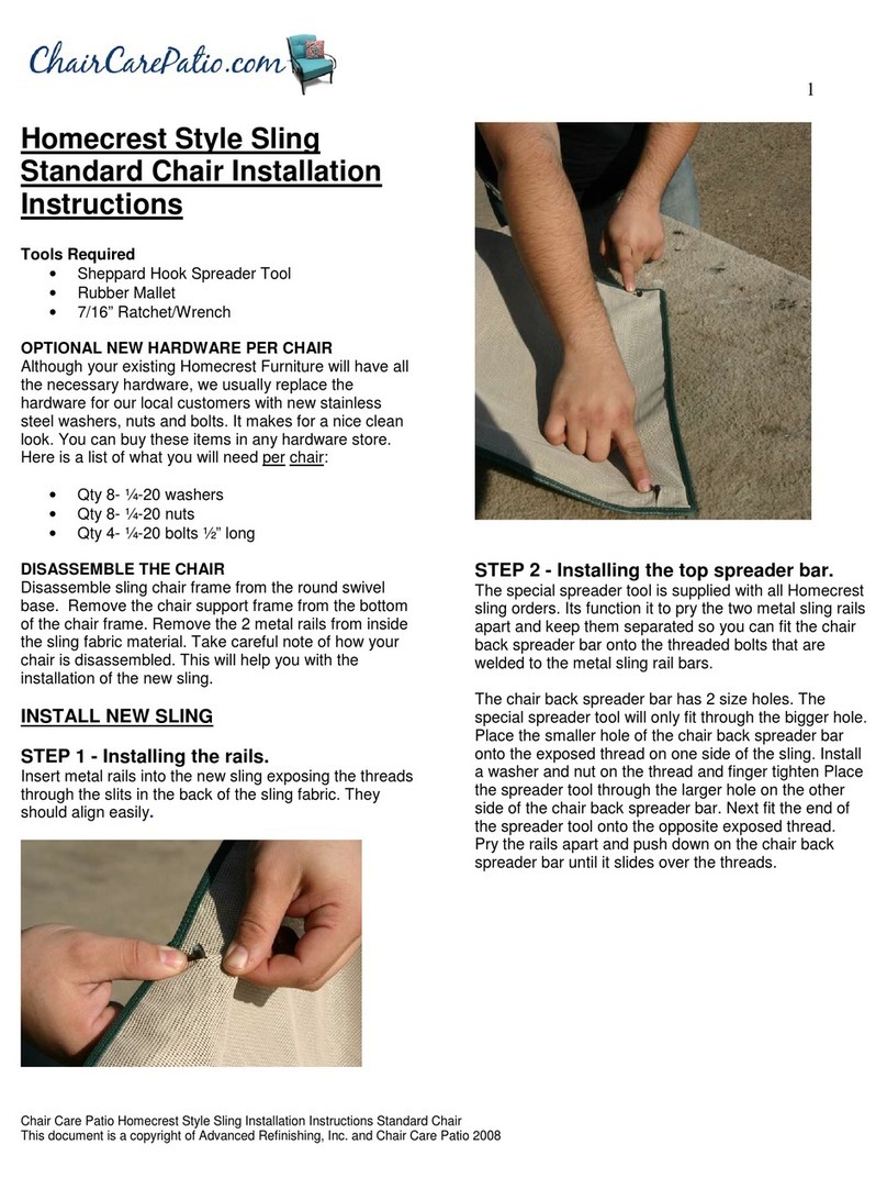 Chair Care Patio Homecrest series installation instructions