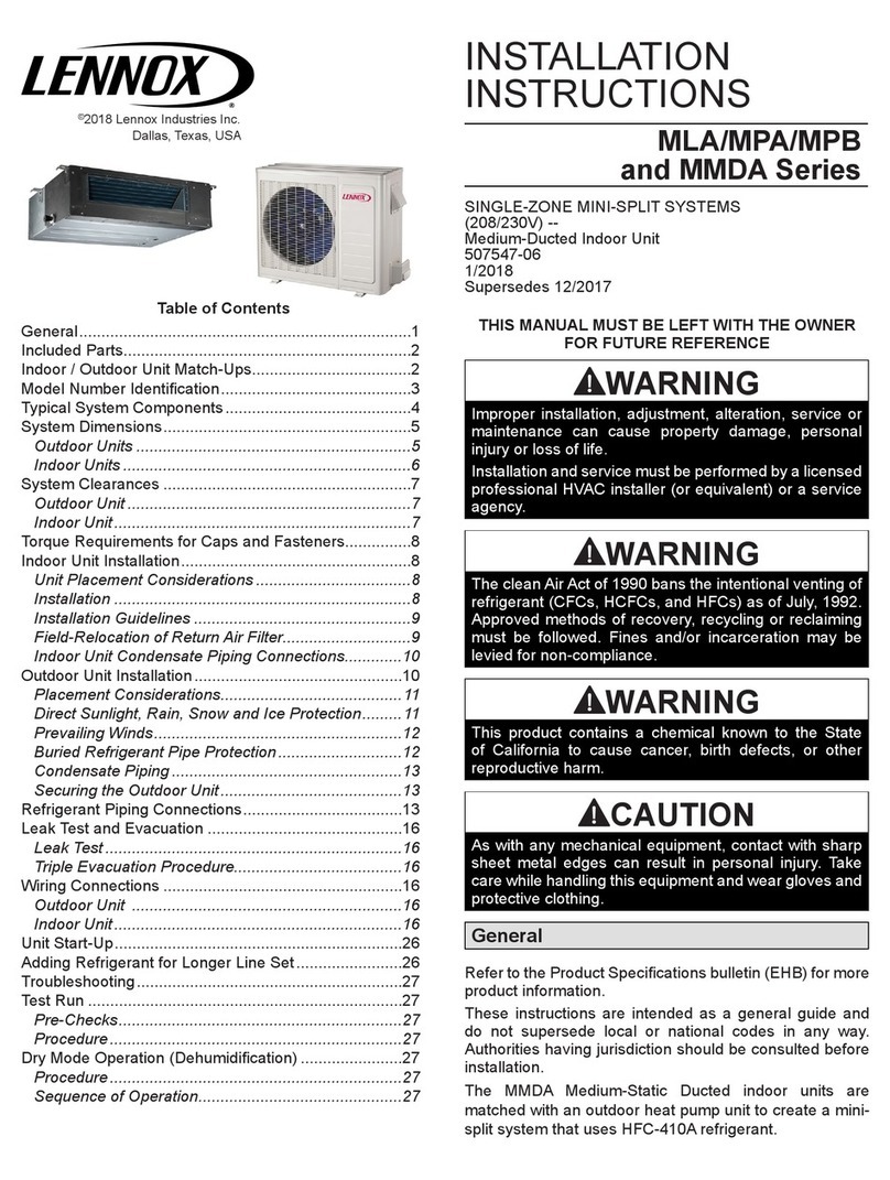 Lennox MPA009S4S-*P User manual