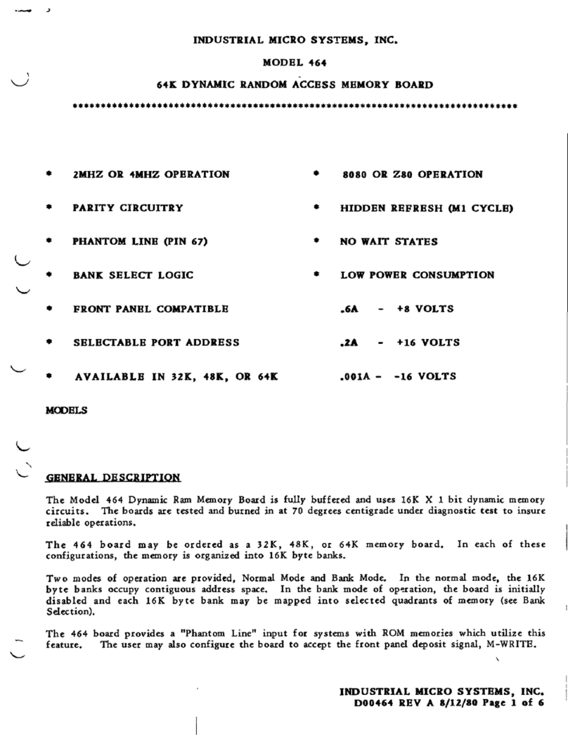 Industrial Micro Systems 464 User manual