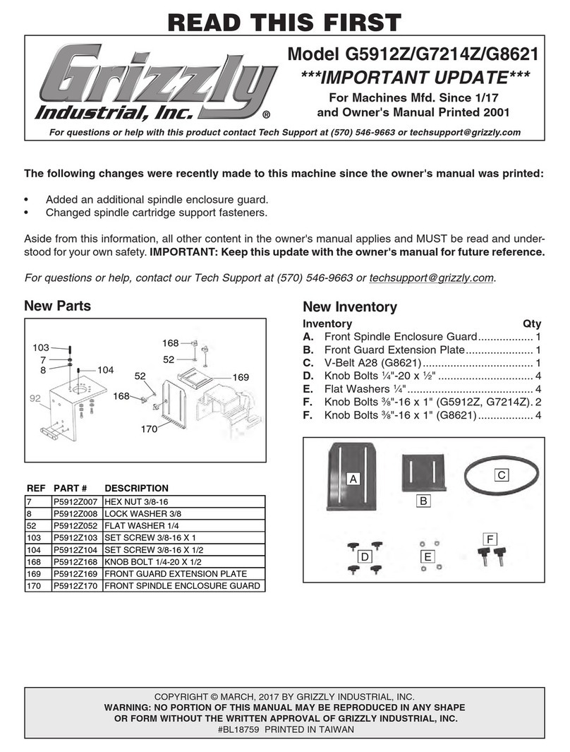 Grizzly G5912Z User manual Grizzly G5912Z User manual