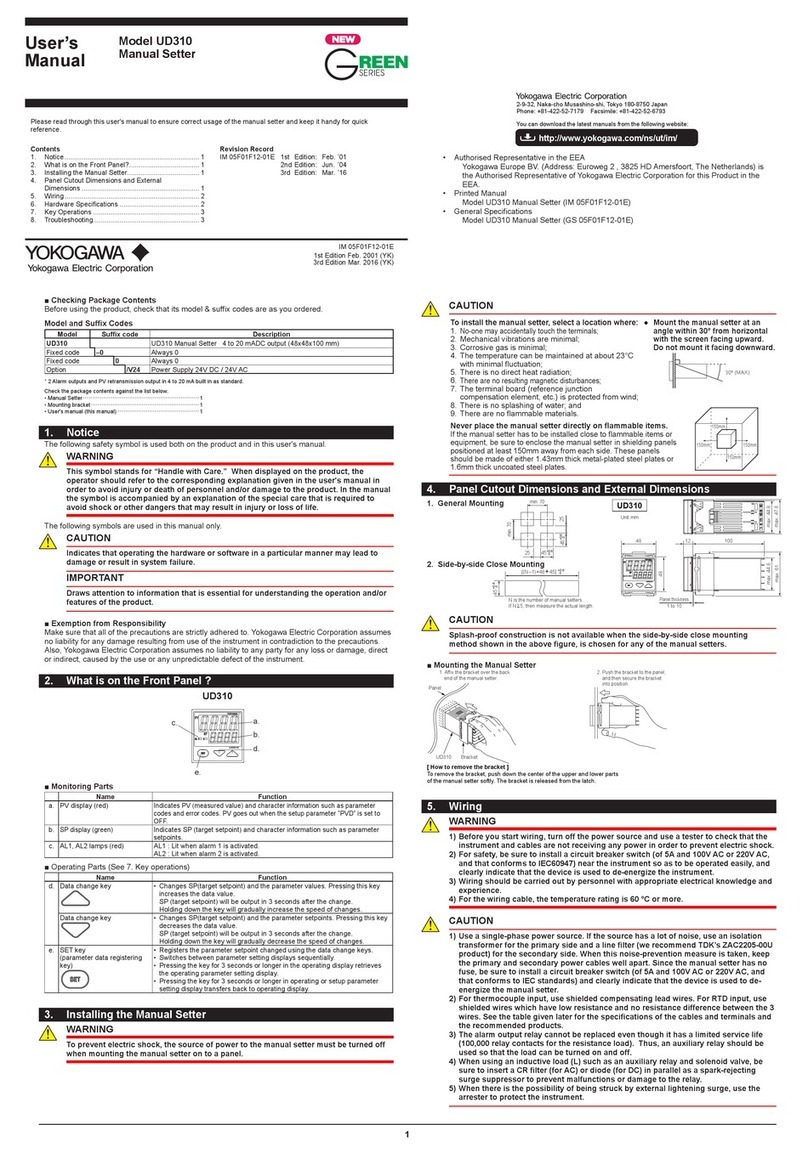 YOKOGAWA UD310 user manual