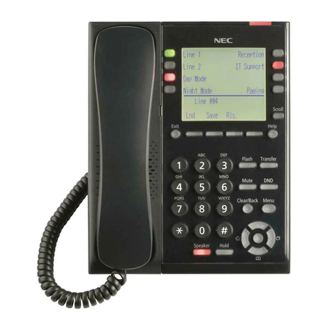 NEC Univerge DT820 Quick install guide