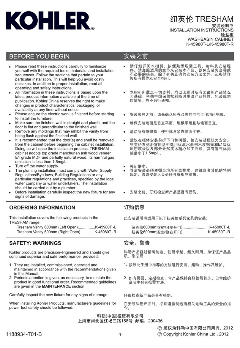 Kohler TRESHAM K-45980T-L User manual