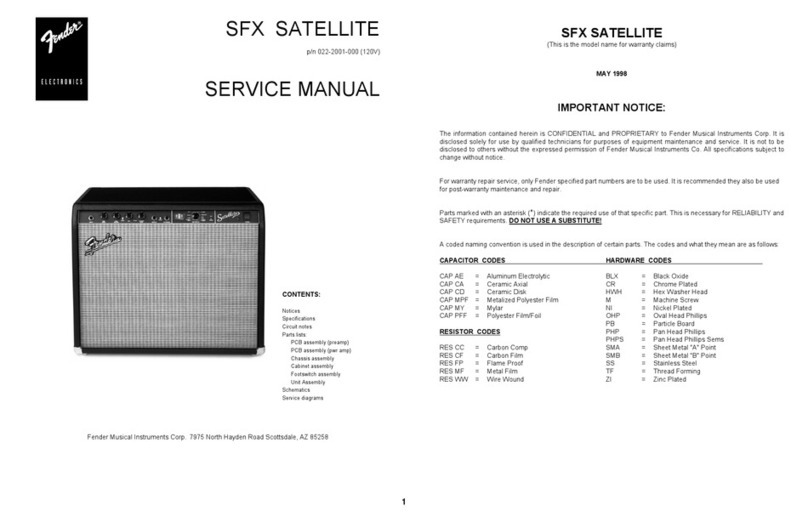 Fender SFX Satellite Service manual