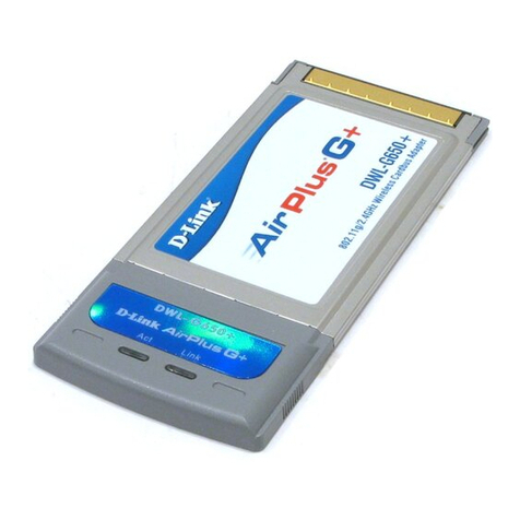 D-Link AirPlus XTREME G+ DWL-G650+ User manual D-Link AirPlus XTREME G+ DWL-G650+ User manual
