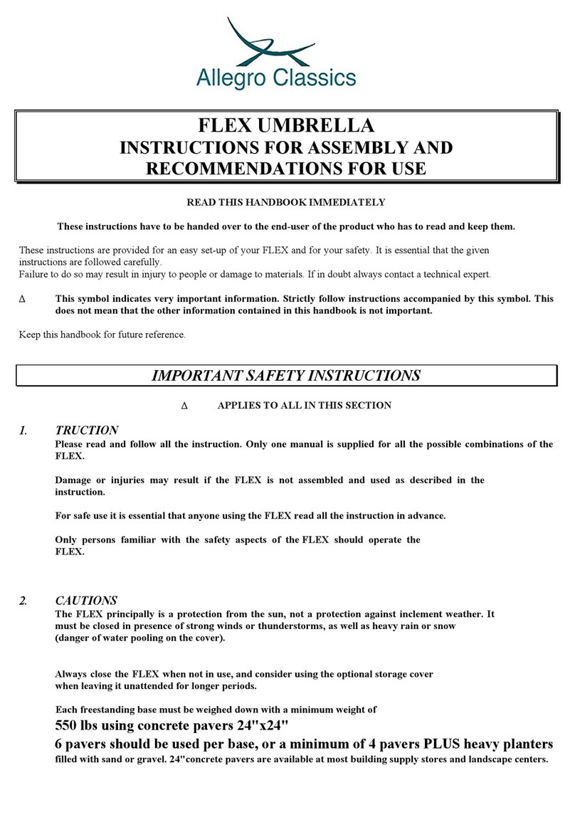 Allegro Classics FLEX UMBRELLA Instructions for assembly