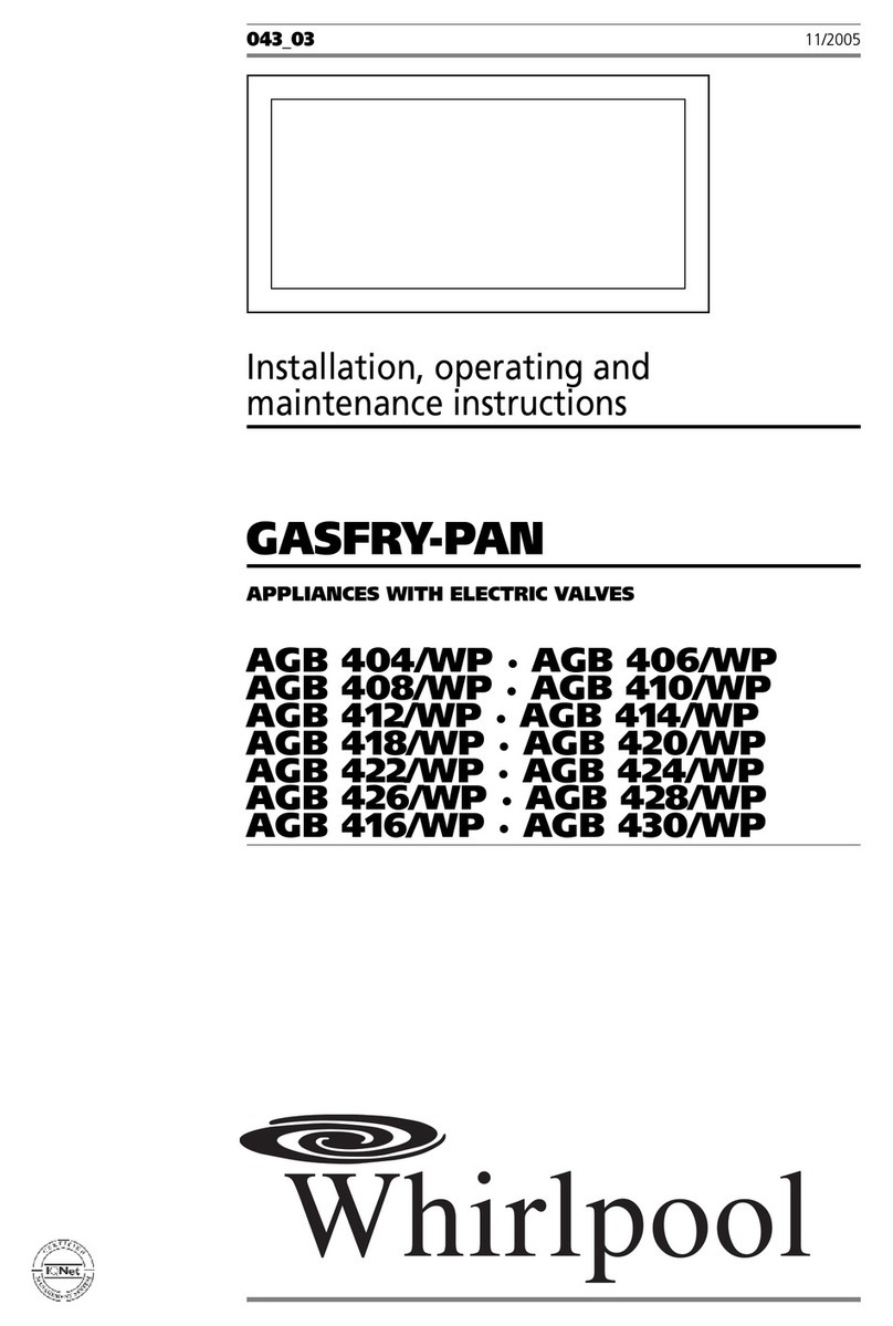 Whirlpool AGB 404/WP Installation, operating and maintenance instructions
