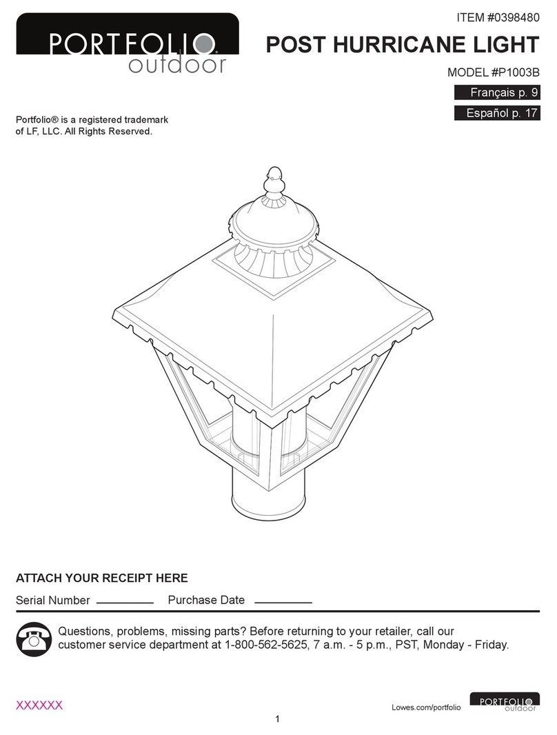Portfolio Outdoor POST HURRICANE LIGHT manual