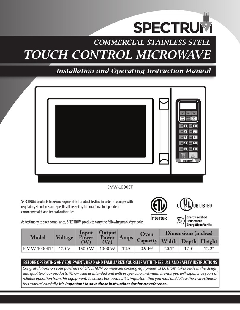 Spectrum EMW-1000ST Installation and operating instruction manual