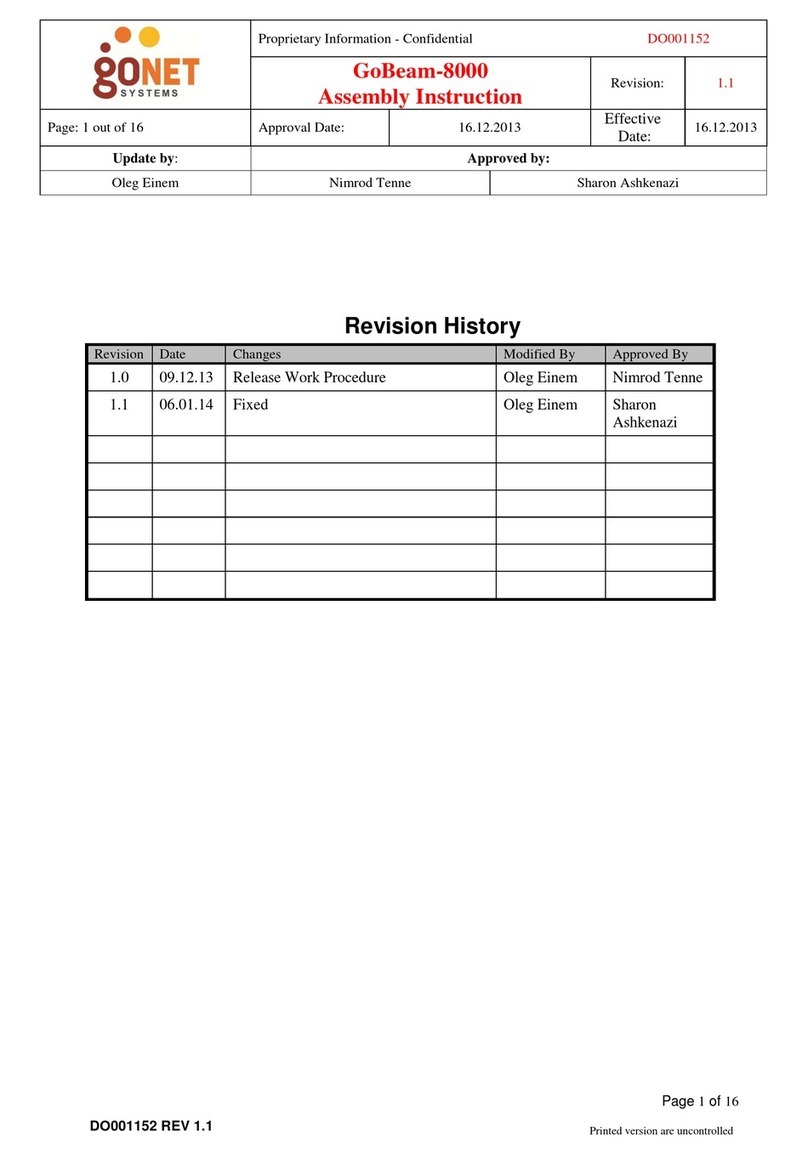 Gonet Systems GoBeam-8000 Assembly instruction
