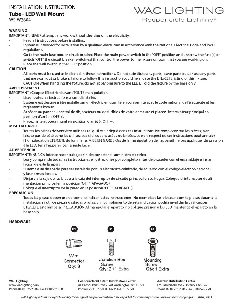 WAC Lighting WS-W2604 User manual