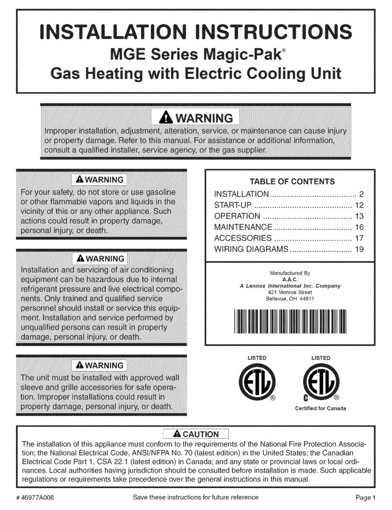 Magic-Pak MGE10-12 installation instructions
