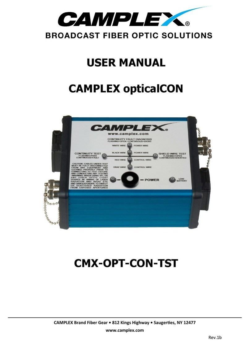 Camplex CMX-OPT-CON-TST User manual