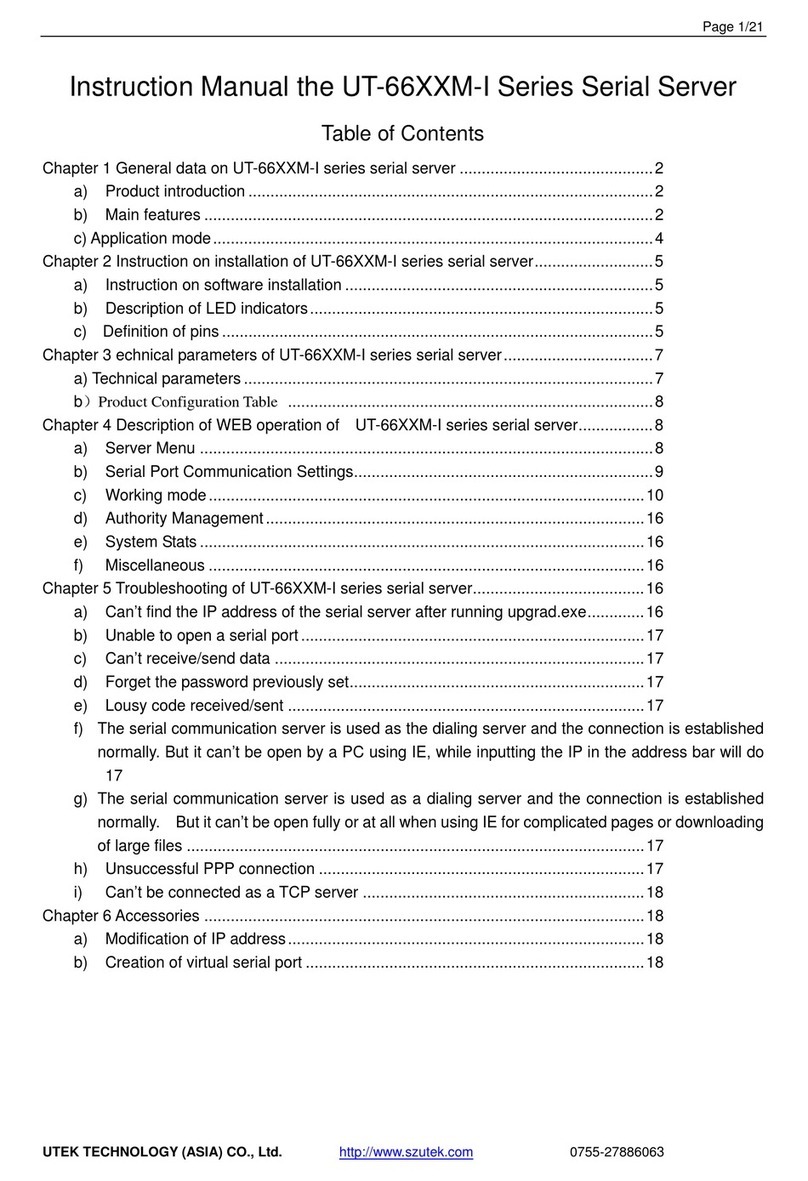 UTEK UT-6602M-I instruction manual