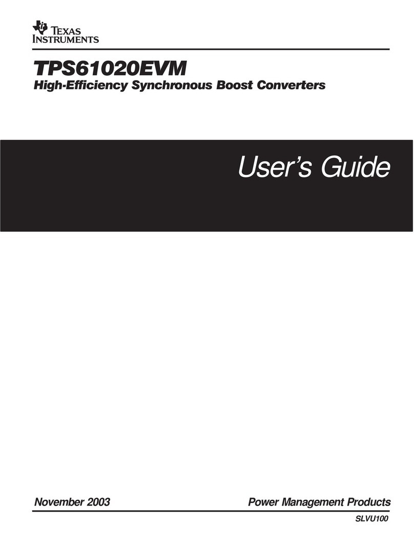 Texas Instruments TPS61020EVM User manual Texas Instruments TPS61020EVM User manual