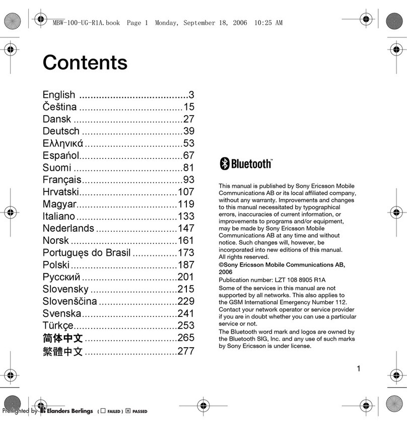 Sony Ericsson MBW-100 manual