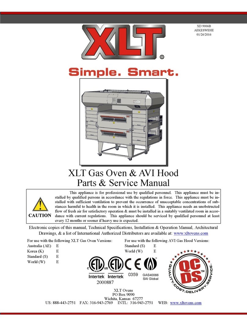 XLT Ovens XD 9006B Parts & service manual