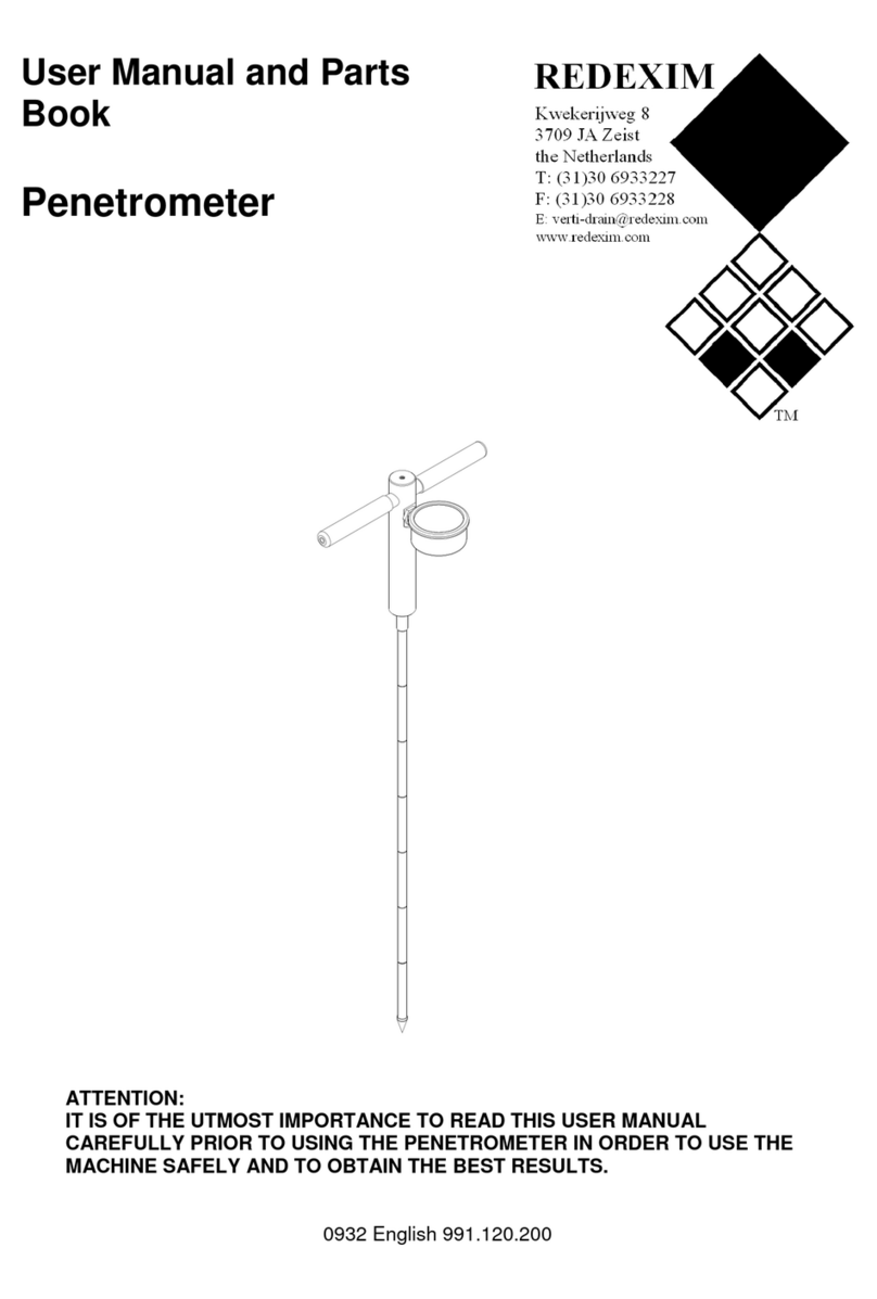 Redexim Penetrometer User manual and parts book