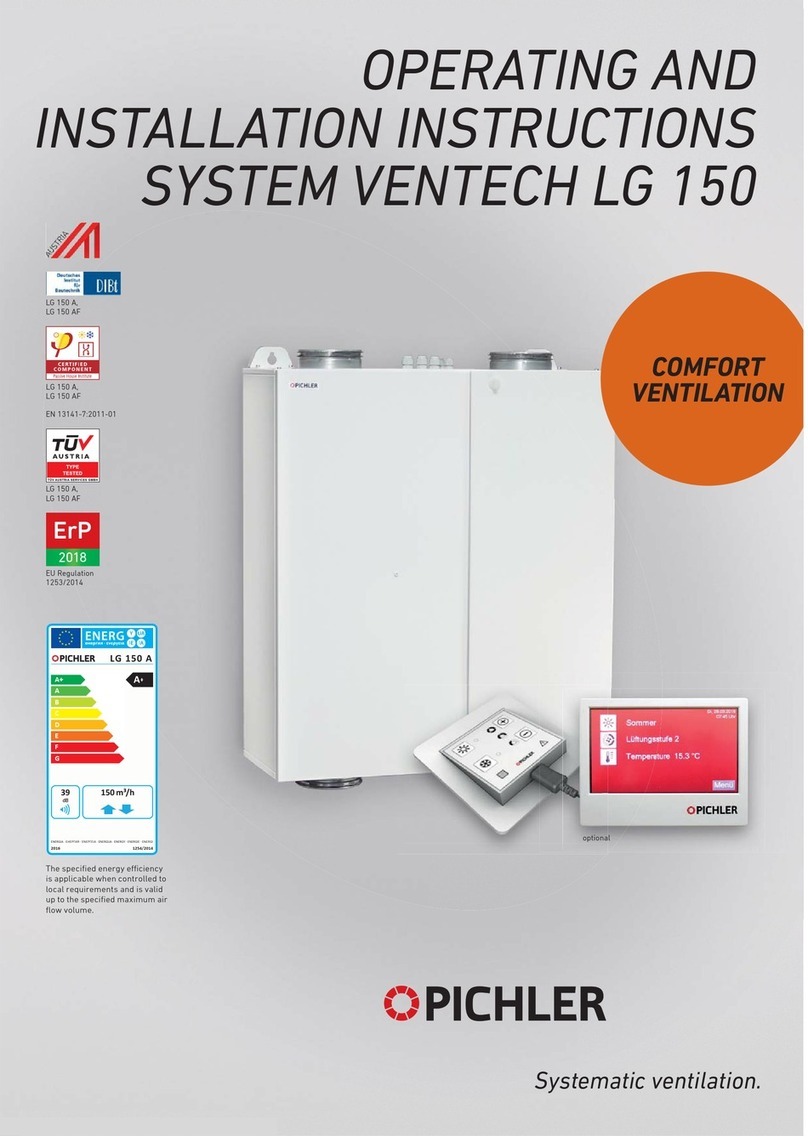 Pichler Ventech LG 150 Operating and installation instructions Pichler Ventech LG 150 Operating and installation instructions