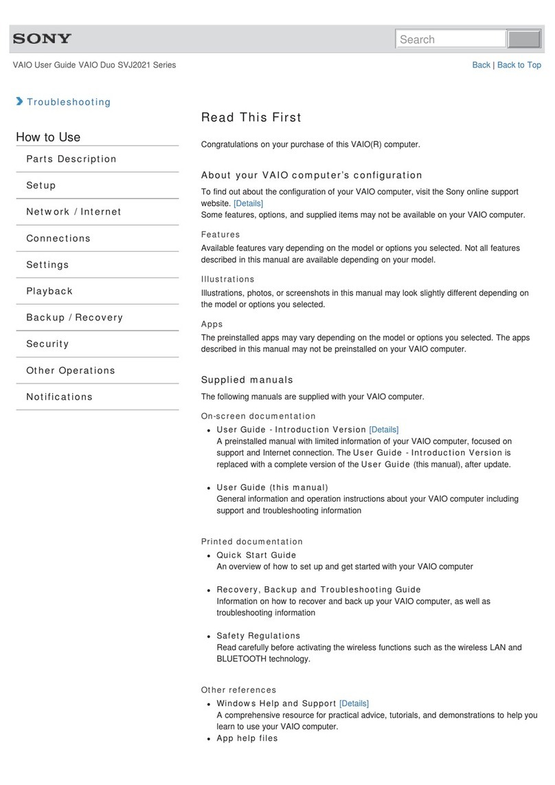 Sony VAIO SVJ2021 User manual