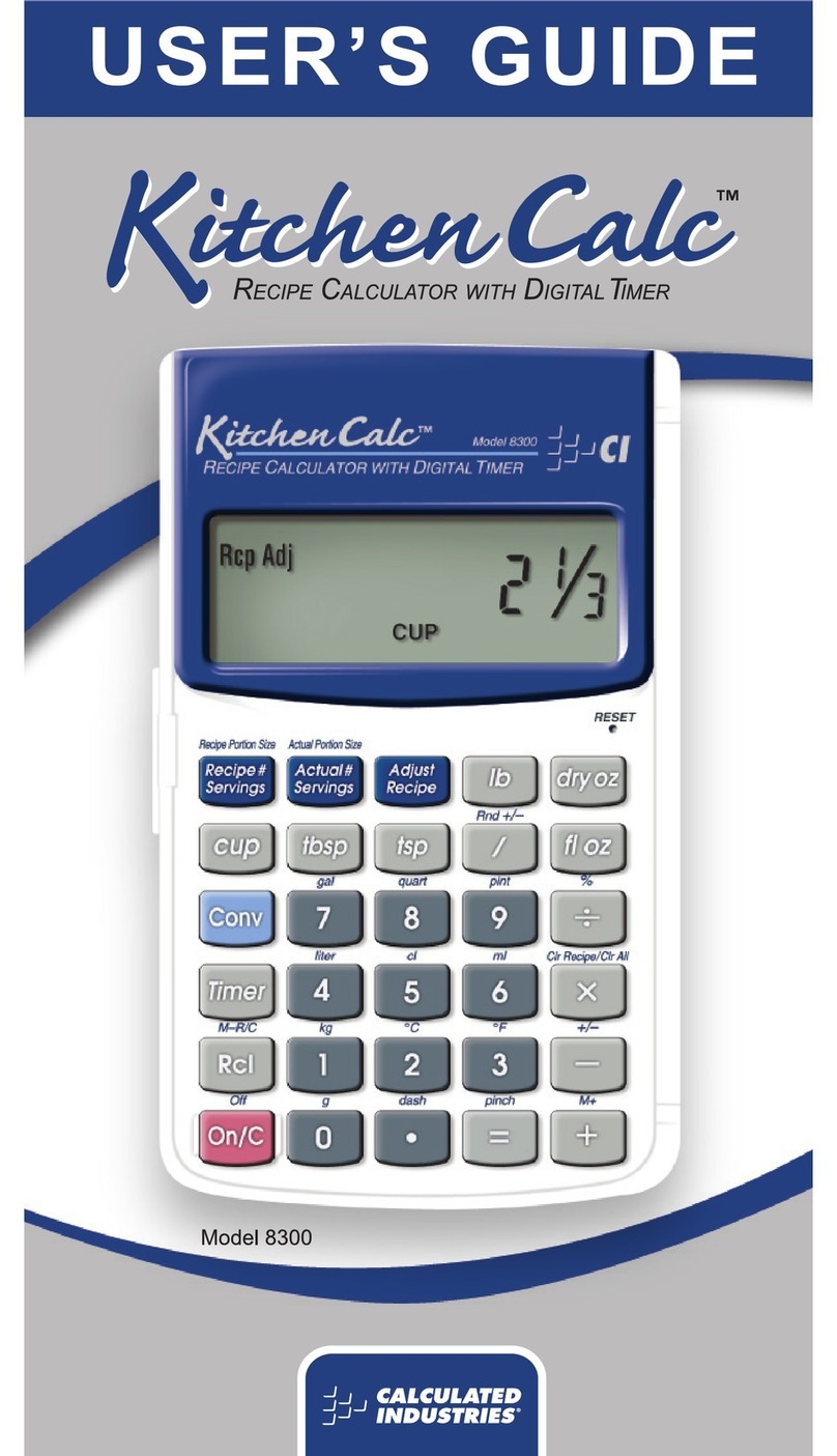 Calculated Industries KitchenCalc 8300 User manual