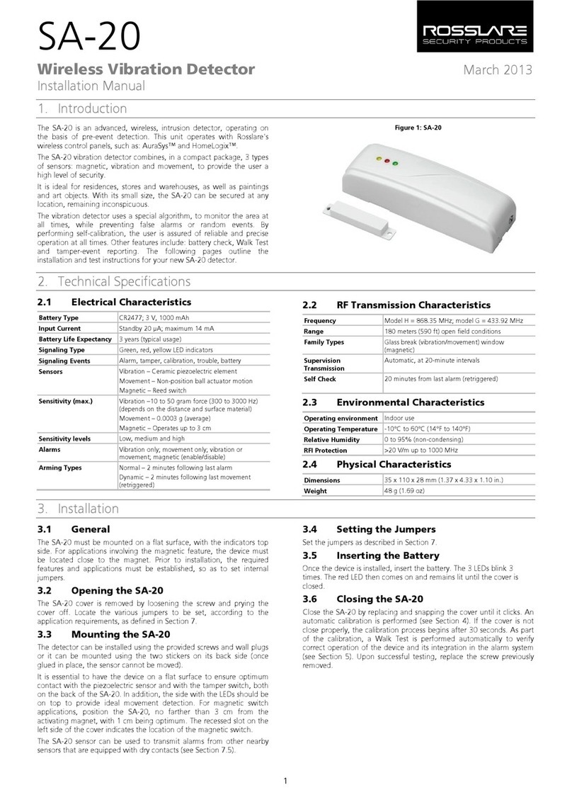 Rosslare SA-20 User manual