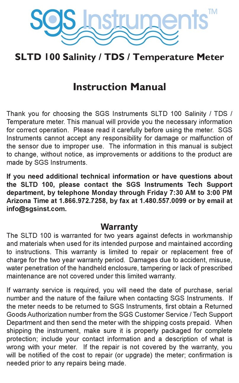 SGS SLTD 100 Salinity instruction manual