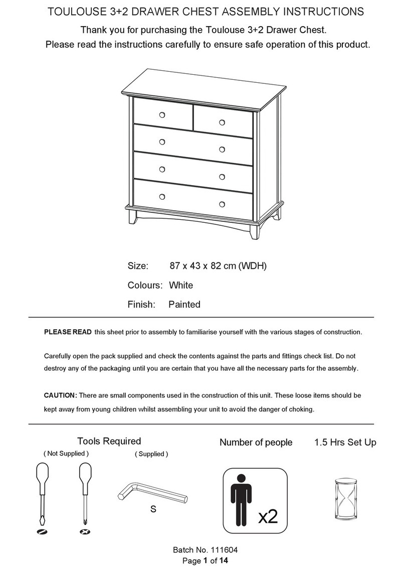 GFW Toulouse 3+2 Drawer Chest User manual GFW Toulouse 3+2 Drawer Chest User manual