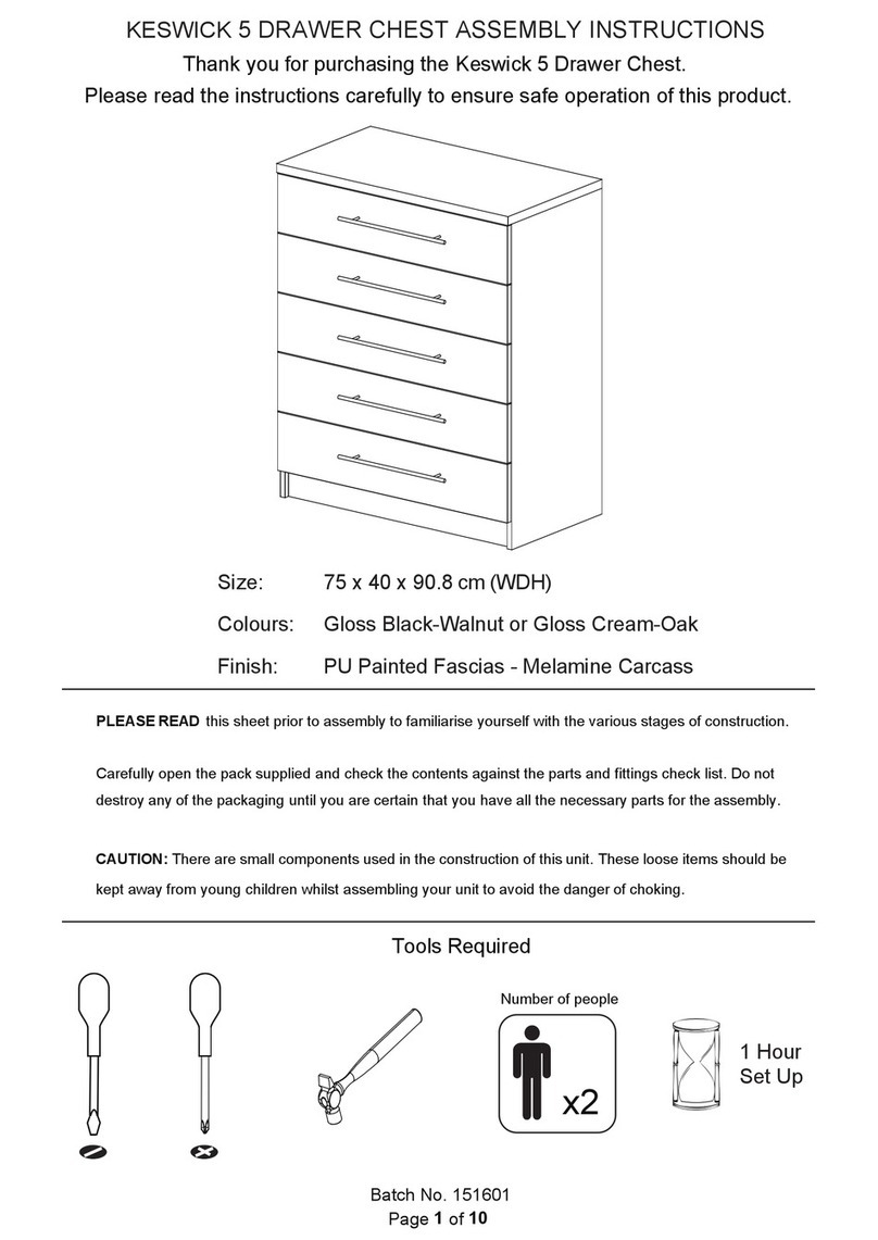 GFW KESWIC 5 DRAWER CHEST User manual