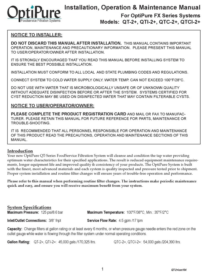 OptiPure QT-2+ Instruction manual