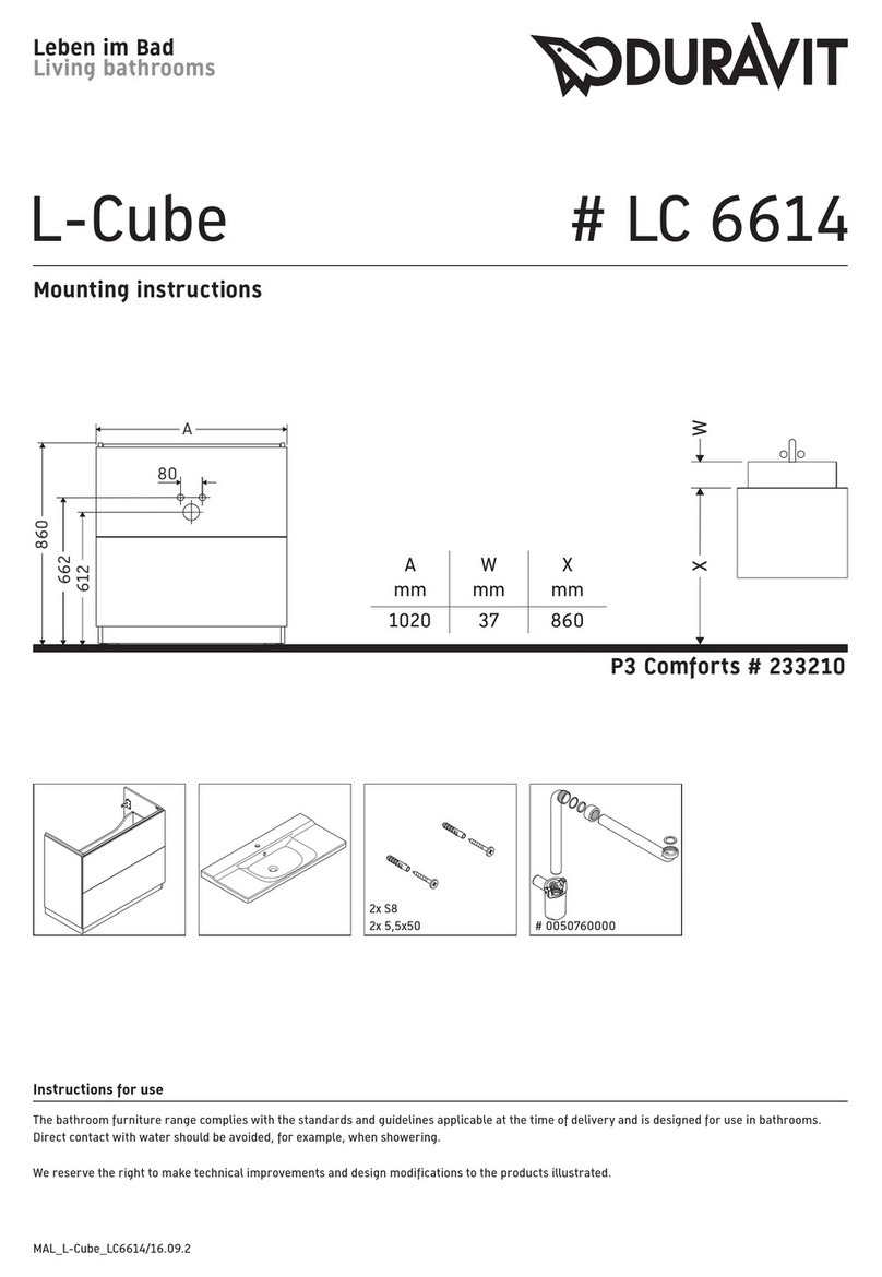 DURAVIT L-Cube Mounting instructions DURAVIT L-Cube Mounting instructions