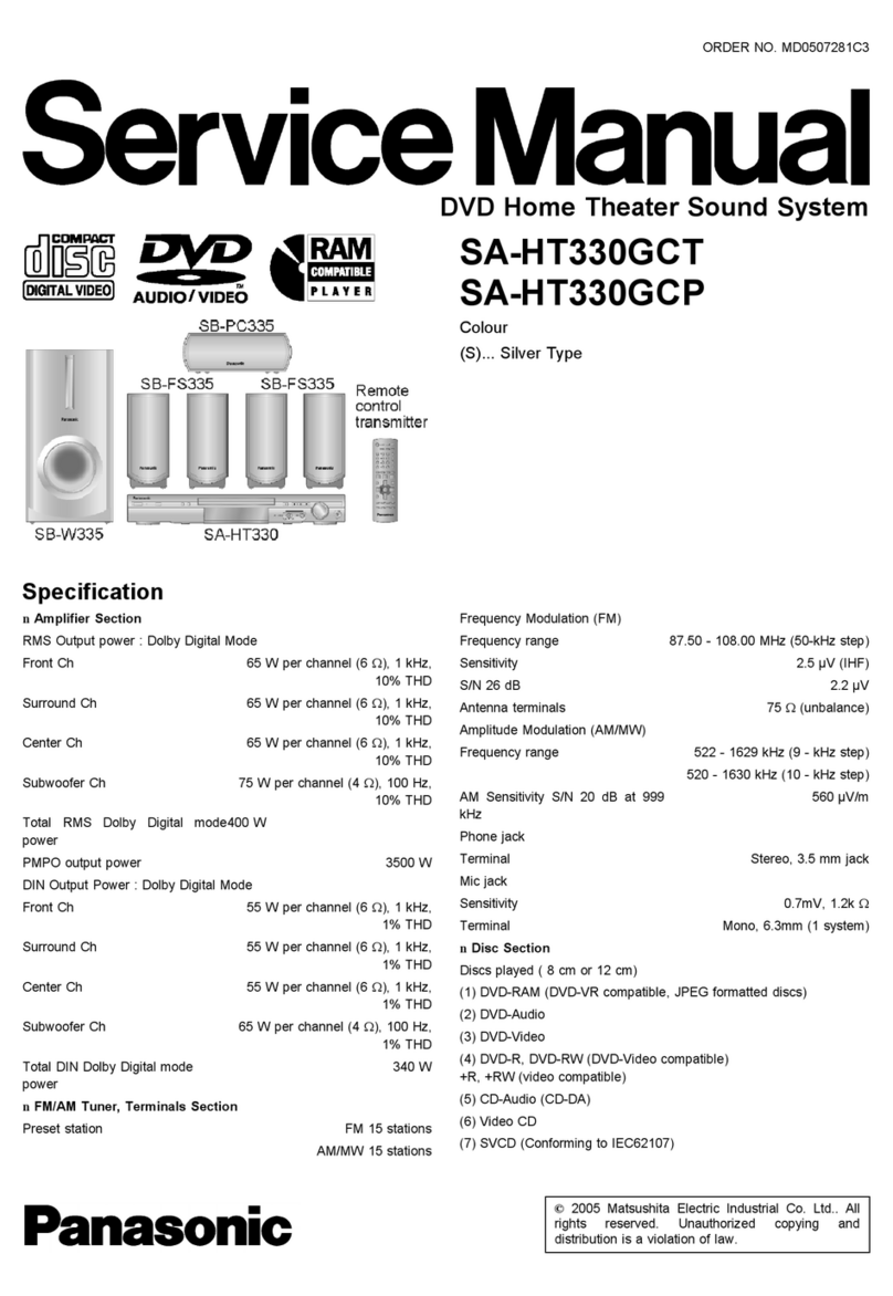 Panasonic SA-HT330GCT Service manual