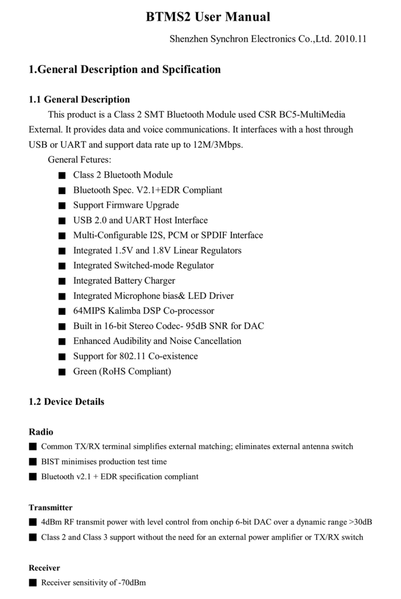 Shenzhen Synchron Electronics BTMS2 user manual