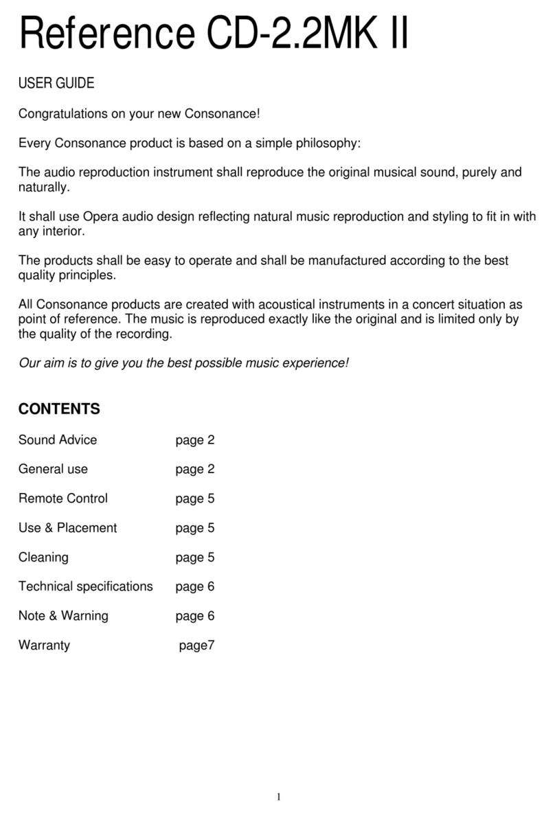 Consonance Reference CD-2.2MK II User manual