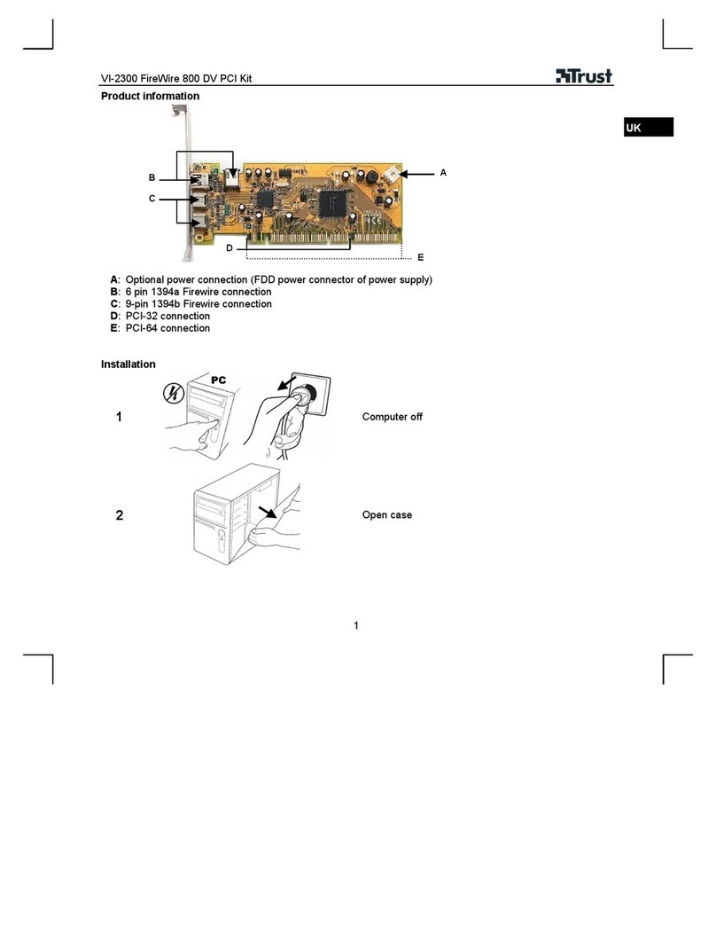 Trust FIREWIRE 800 DV PCI KIT VI-2300 User manual