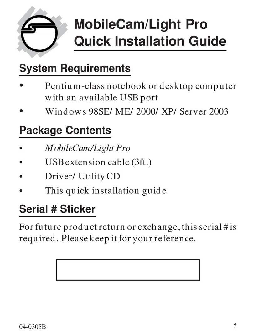 SIIG MobileCam/Light Pro Quick installation guide SIIG MobileCam/Light Pro Quick installation guide