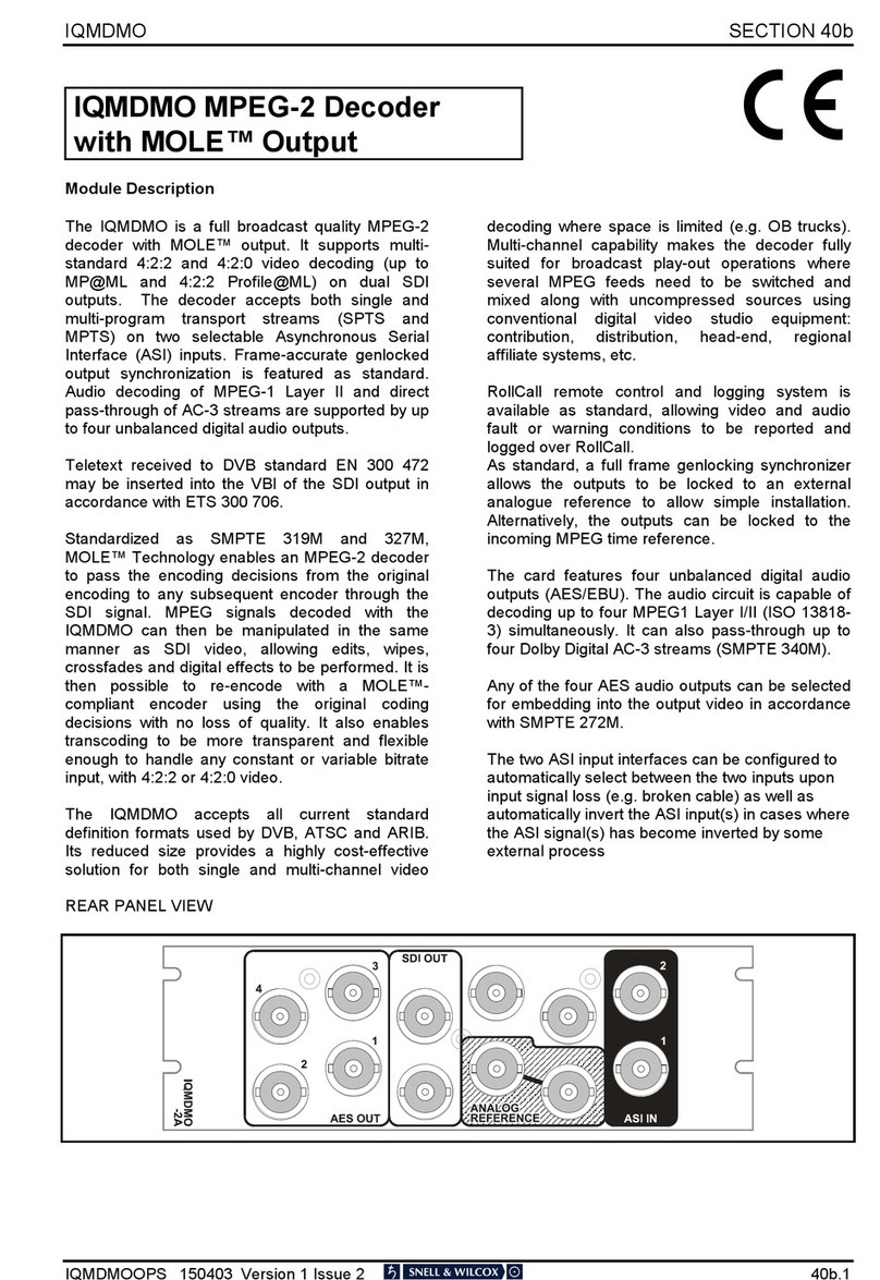 Snell IQMDMO User manual Snell IQMDMO User manual