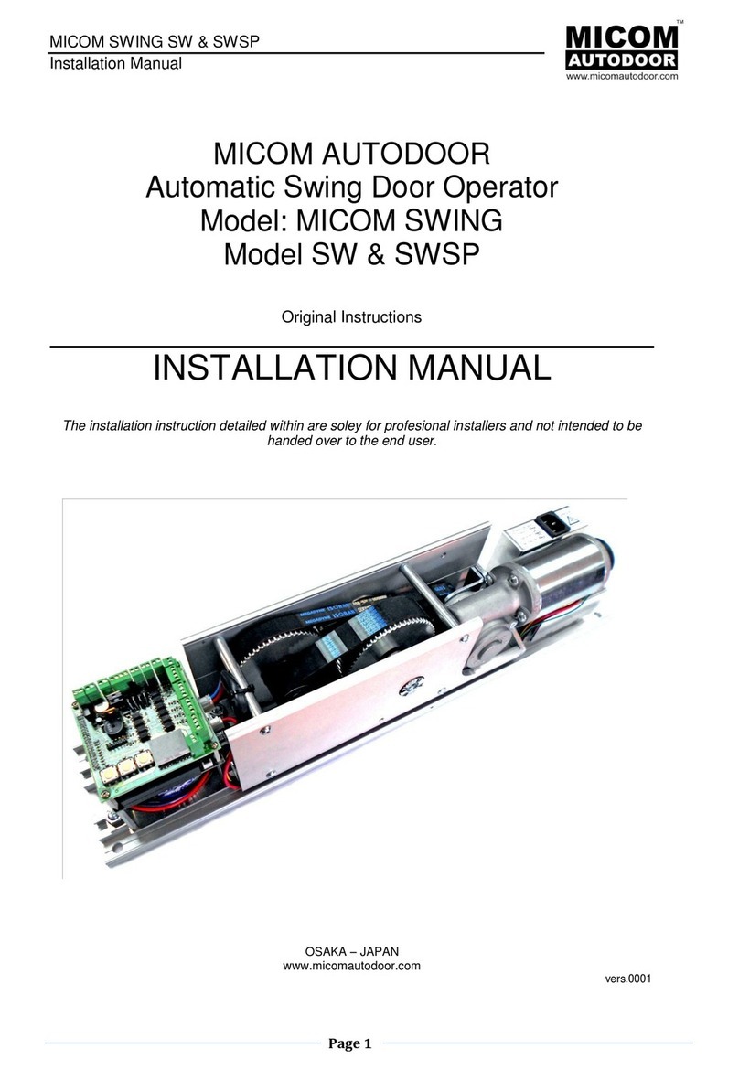Micom SWING SW installation manual