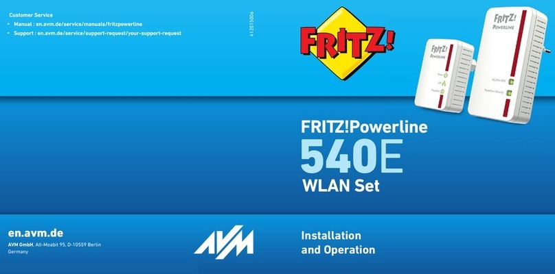 AVM FRITZ!Powerline 540E Installation and operaion manual