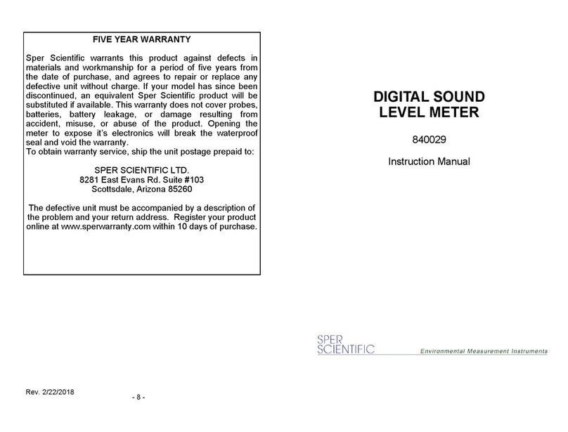 Sper scientific 840029 instruction manual