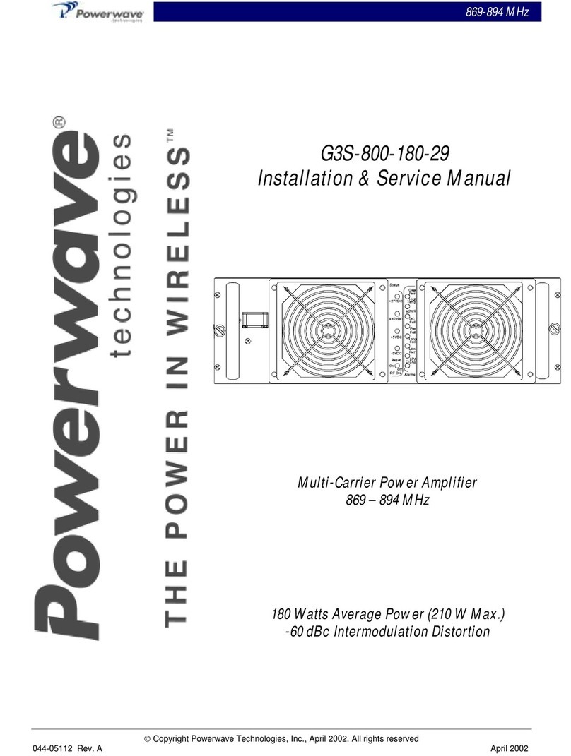 Powerwave Technologies G3S-800-180-29 Supplement
