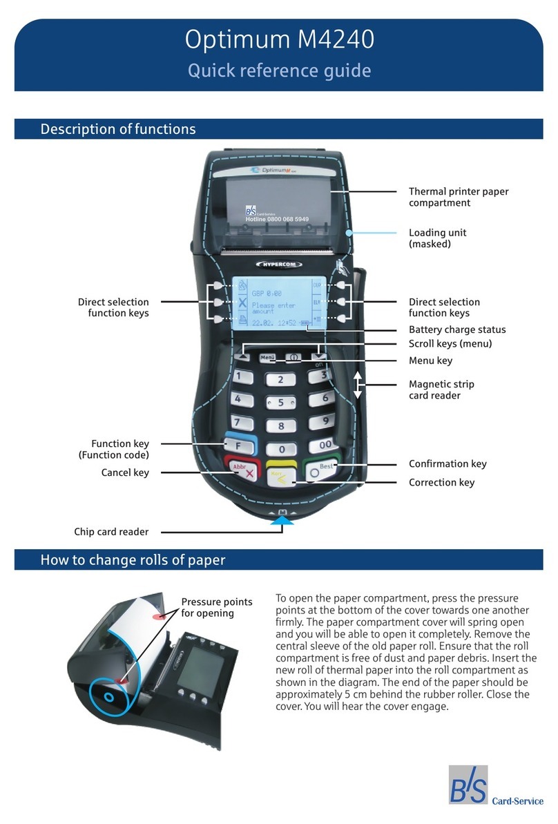 Hypercom Optimum M4240 Quick reference guide