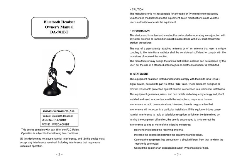 Dasan DA-581BT owner's manual