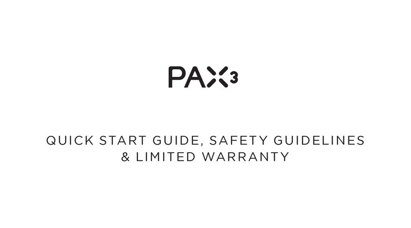 PAX 3 Quick start guide, safety guidelines & limited warranty