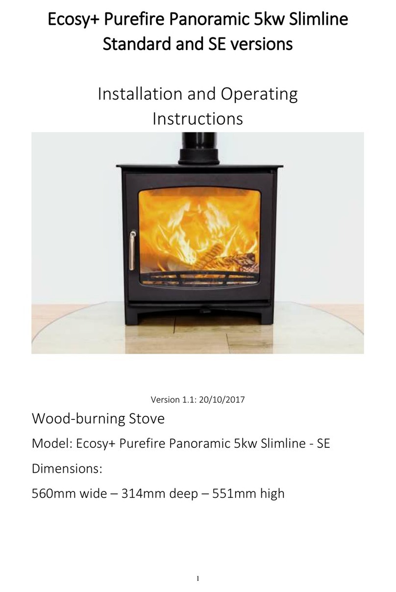 Ecosy+ Purefire Panoramic 5kw Slimline - SE Installation and operating instructions
