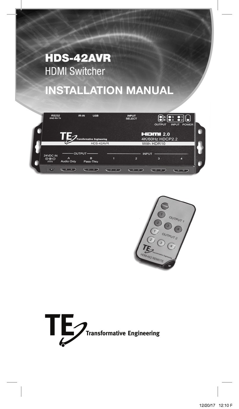 Transformative Engineering HDS-42AVR installation manual