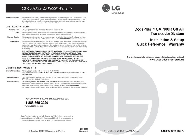 LG CodePlus OAT100R User manual